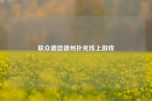 联众德信德州扑克线上游戏