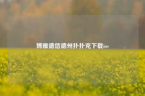 博雅德信德州扑扑克下载ios
