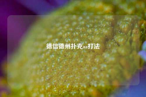 德信德州扑克aa打法