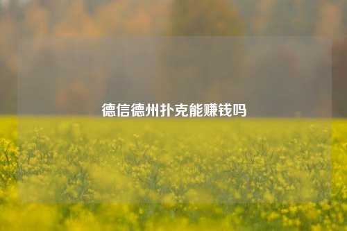 德信德州扑克能赚钱吗