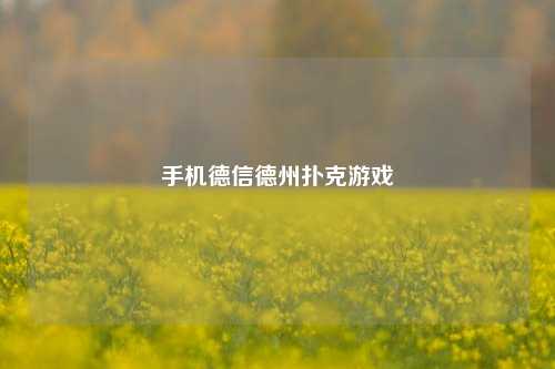 手机德信德州扑克游戏